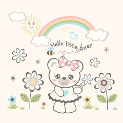 Happy cute bear vector illustration