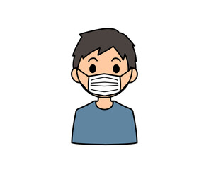 マスクを着用している男性