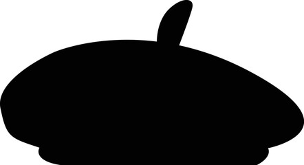 Beret icon on white background. Mime black beret sign. Mimic Cap symbol. flat style.