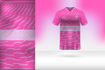 Pink sports jersey template design geometric pattern concept
