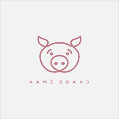a line art icon logo of a pig
