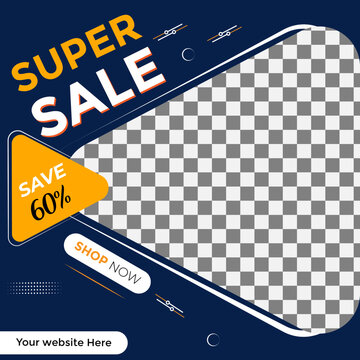 Online super sale for your  business social media post banner template