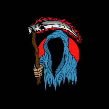 grim reaper illustration design black background