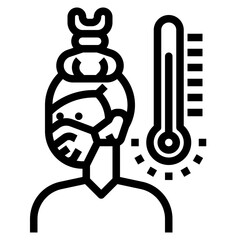 fever line icon