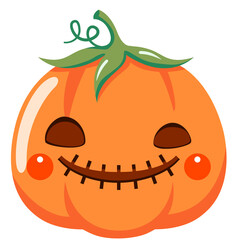 Halloween cartoon pumpkin, Jack O Lantern transparent background, Evil face, cute and fun halloween pumpkin, Festive postcard. Selective focus