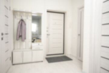 hallway in apartment blurred background. entrance to apartment. defocused Condo hall