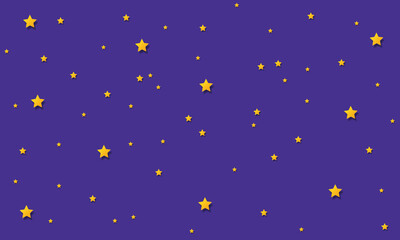 Fototapeta premium night sky with stars and moon. paper art style. Dreamy background with moon stars and clouds, abstract fantasy background. Half moon, stars and clouds on the dark night sky background.
