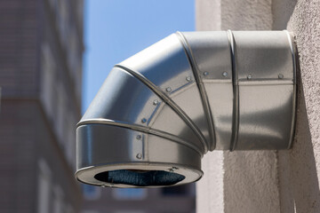 Ventilation pipe or Air Duct Outlet. Exhaust Vent Outlet on Wall. 