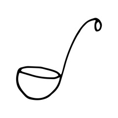 ladle hand drawn in doodle style. icon, sticker.