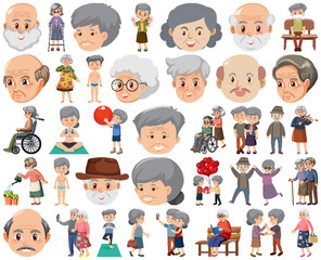 Collection of elderly people icons