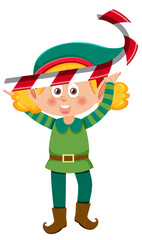 Christmas elf girl cartoon character