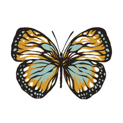 Artistic butterfly, brush and paint texture. Vector illustration