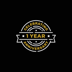 1 year anniversary celebration logo vector