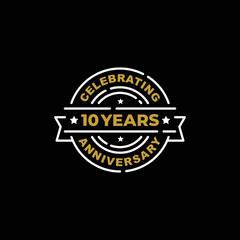 Obraz premium 10 years anniversary celebration logo vector