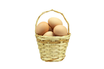 
eggs in basket, isolate, transparent background
