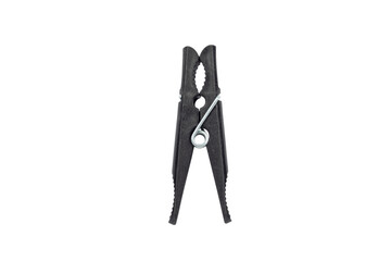plastic, black clothespin, isolate, transparent background