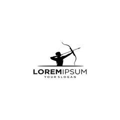 man archer silhouette logo designs