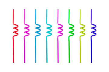 colorful cocktail tubes isolate