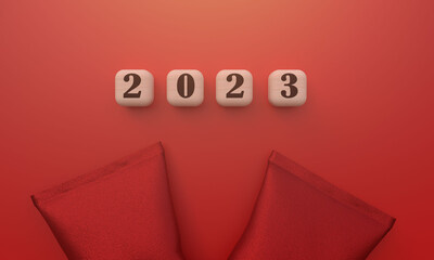 2023 two thousand twenty three happy new year hny number time calendar start beginning chinese new...