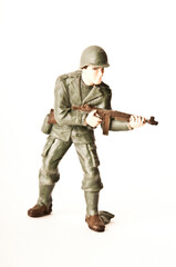 plastic american infantry toy soldier WWII isolated
