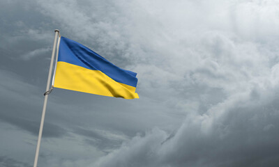 ukraine country blue yellow nation flag waving blue sky background wallpaper copy space patriotism symbol ukrainian person people national international government  europe independence pride democracy