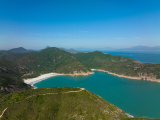 Fototapeta na wymiar Aerial view of Hong Kong Sai Kung landscape