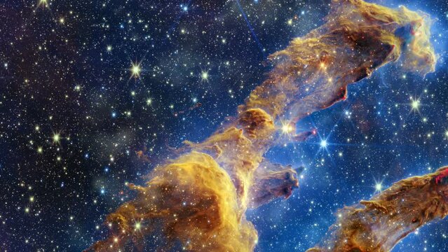 Pillars of the Creation, in Eagle Nebula. Elements of this image furnished by NASA.