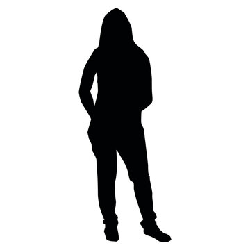 Silhouette Of A Woman Standing Still