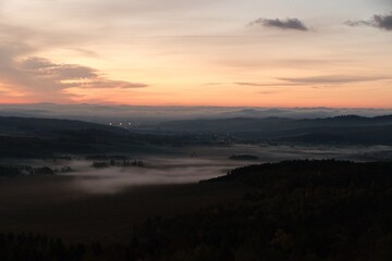 morning romantic sunrise sky panorama