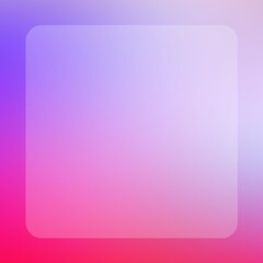 White square transparent glass on the colorful gradient background. Simple white square frosted glass. Glass morphism. Suitable for social media, promotion, advertisement, marketing, sales, flyer, etc