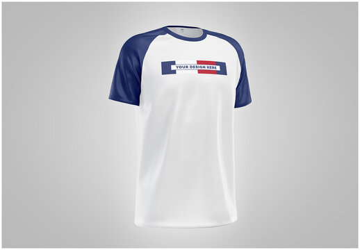 Raglan T-Shirt Mockup Half Side View