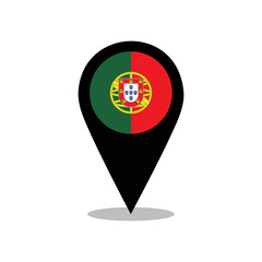 Vector illustration of flag of Portugal with pin design