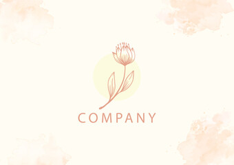 Pink Color Beauty Flower Logo Design. Flower And Leaves Logotype. Universal Premium Brand Template. Beauty Industry, Cosmetics, Jewelry, Boutique, Salon, Hotel Symbol Icon