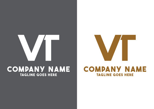 Letter VT logo design vector template, VT logo