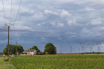 power lines in the field