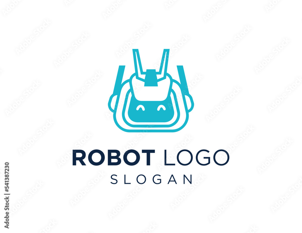 Poster logo about robot on a white background. created using the coreldraw application.