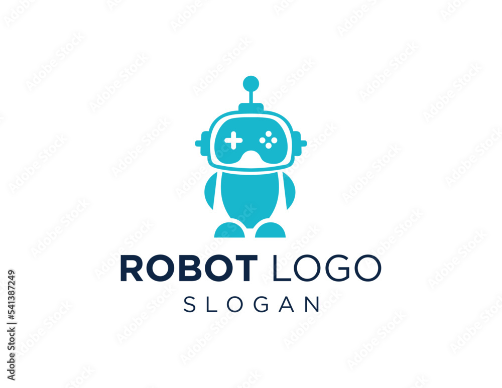 Aufkleber logo about robot on a white background. created using the coreldraw application.