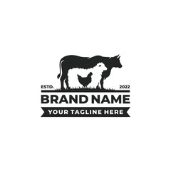 Farm animal logo design vector