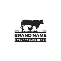 Farm animal logo design vector