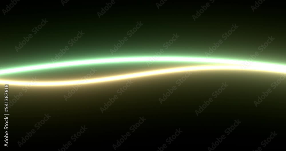 Poster 3d rendered animation of waving colorful lines in black background