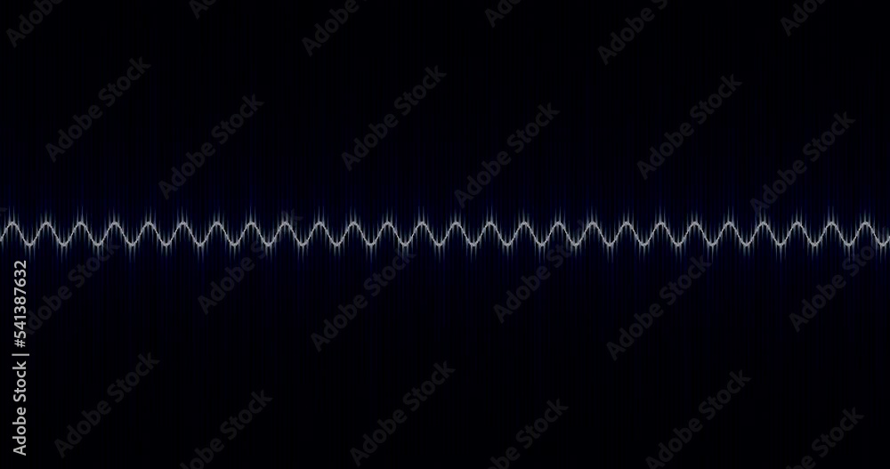 Poster 3d rendered animation of waveform in black background