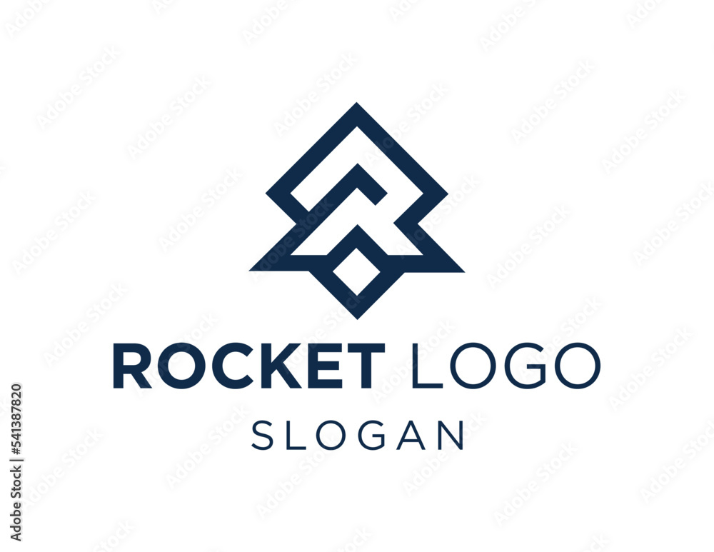 Poster logo about rocket on a white background. created using the coreldraw application.