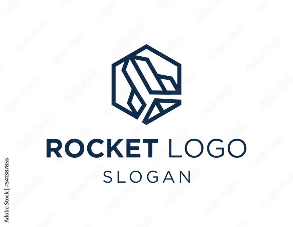 Poster logo about rocket on a white background. created using the coreldraw application.