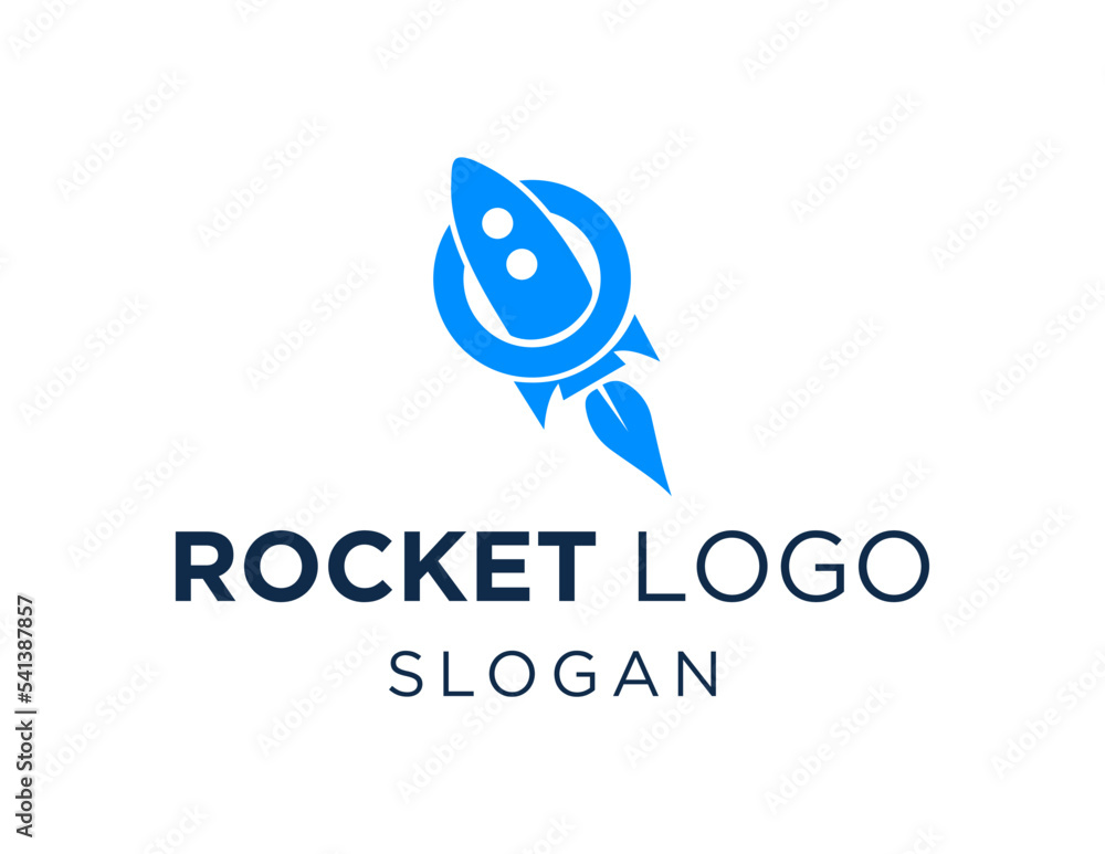 Poster logo about rocket on a white background. created using the coreldraw application.