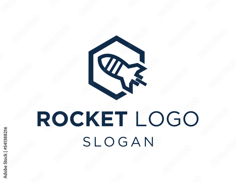 Poster logo about rocket on a white background. created using the coreldraw application.
