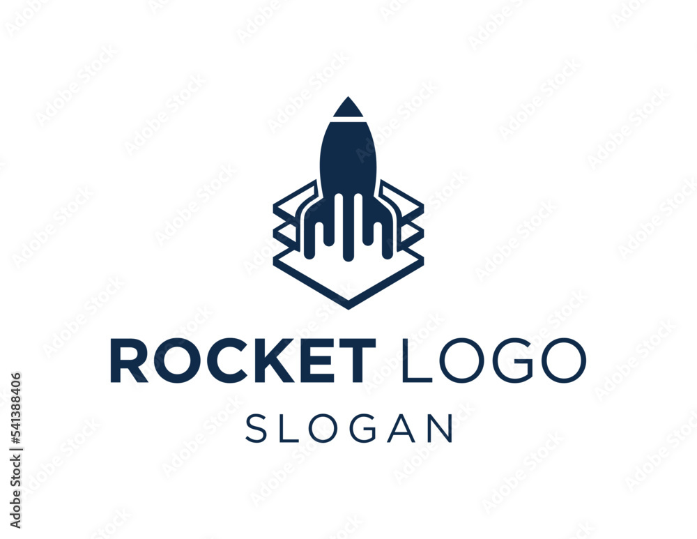Poster logo about rocket on a white background. created using the coreldraw application.