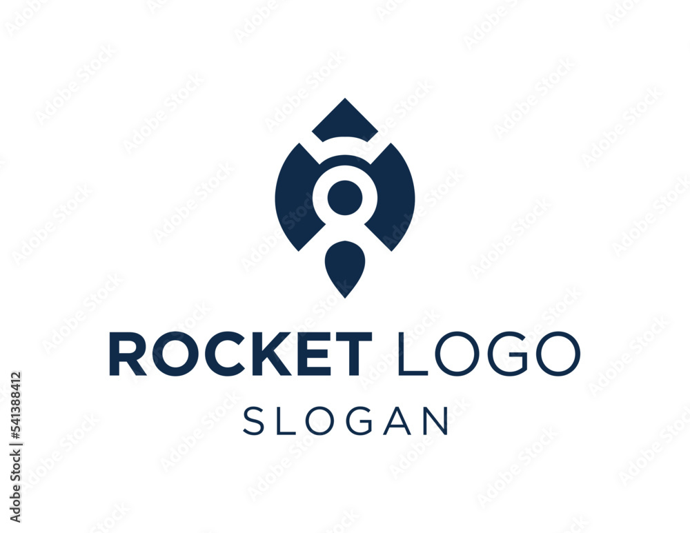 Poster logo about rocket on a white background. created using the coreldraw application.