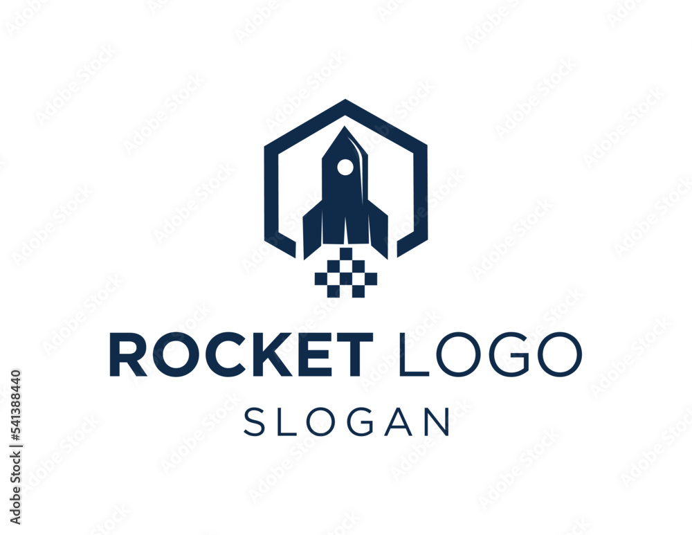Poster logo about rocket on a white background. created using the coreldraw application.