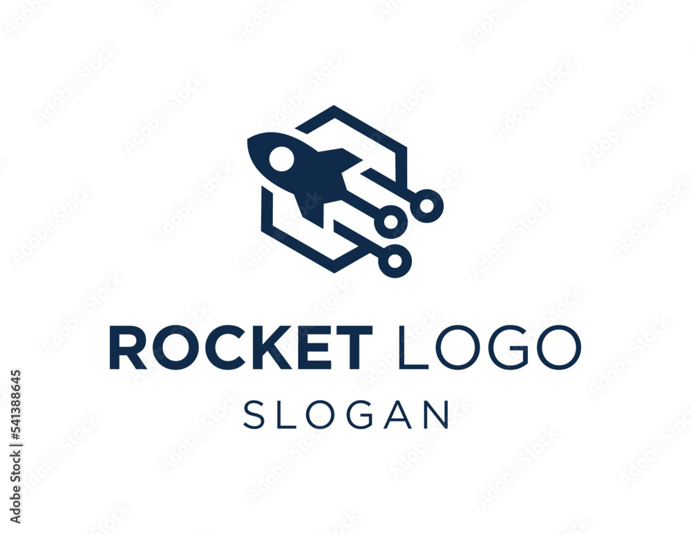 Poster logo about rocket on a white background. created using the coreldraw application.