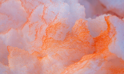 Naklejka premium Red paint on white snow